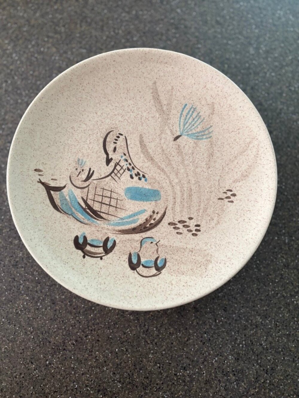 Vintage Red Wing Bob White Quail 11" dinner plates - pristine set of 7 MCM